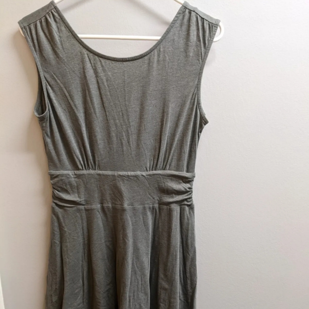 Prana Women's Grey Tank Dress. Low back, lined skirt. Size small.